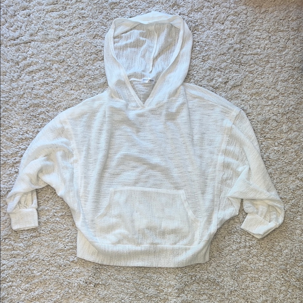 Vestique White Beach Hoodie Relaxed Fit